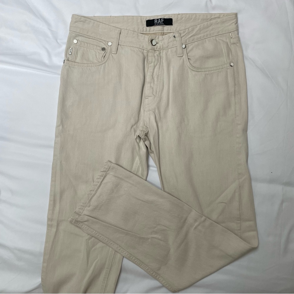 RAF by Raf Simons Cream Slim Fit Denim size 32